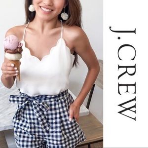 J. Crew Scalloped Cami Top in White